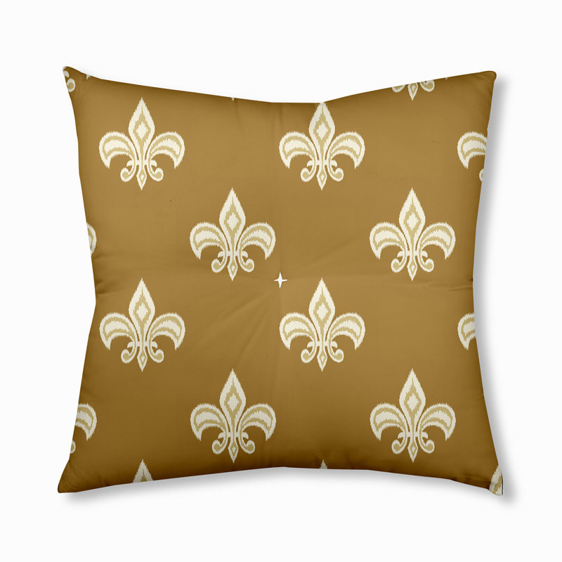 Coussin 319_Fleur De Lis Design, Or, 26 po x 26 po