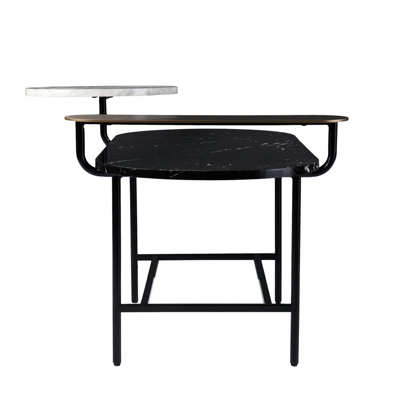 Table de rangement ovale en faux marbre - Cuisine contemporaine en fer noir Notion