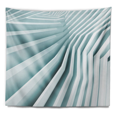 Tapisserie Vagues Fractal Architecture 3D
