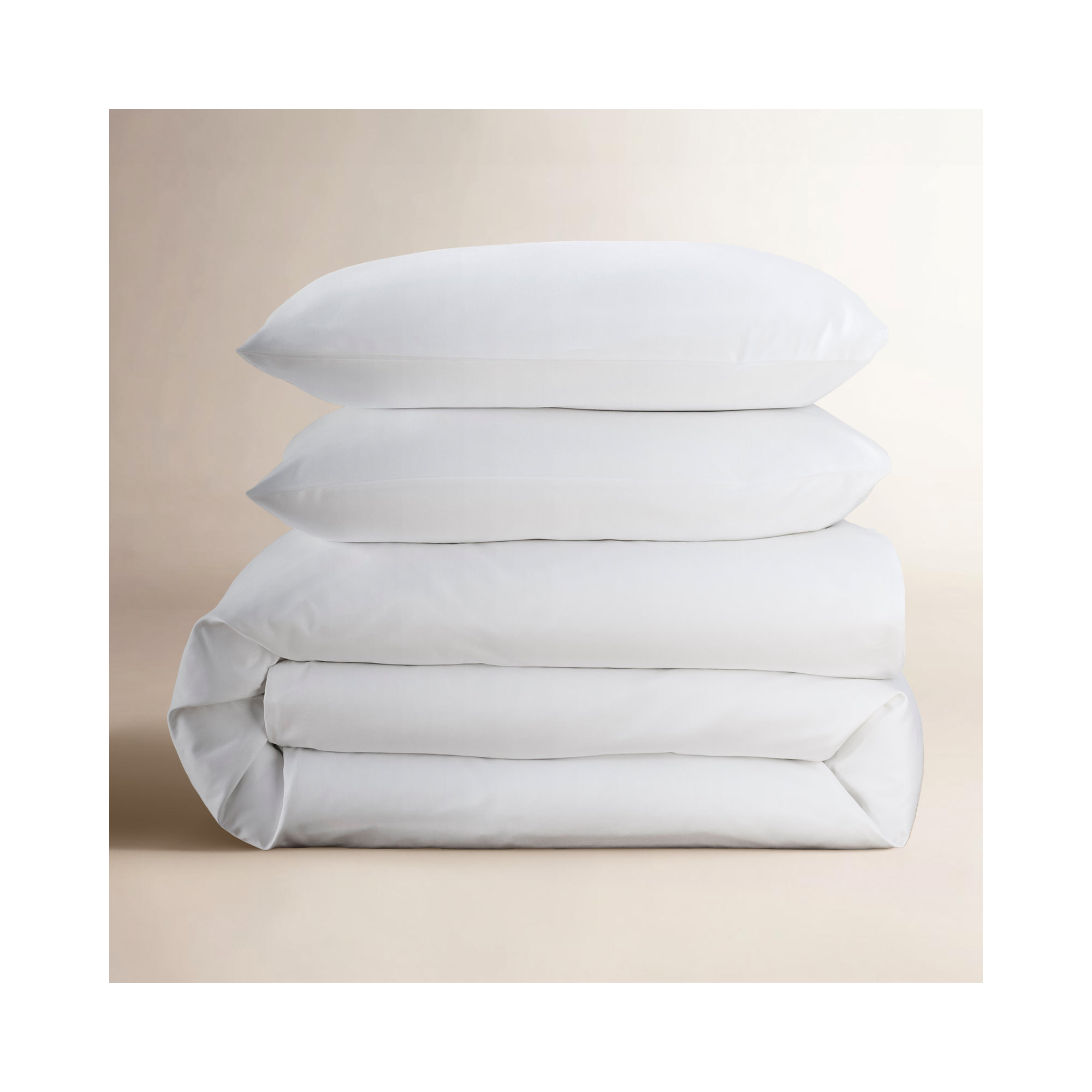 Danfield Cotton Sateen Duvet Cover Set, Twin / Twin XL Duvet Cover + 1 Pillow Shams, White