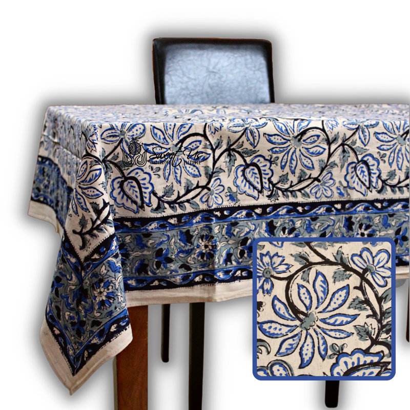 Cotton Floral Tablecloth Square