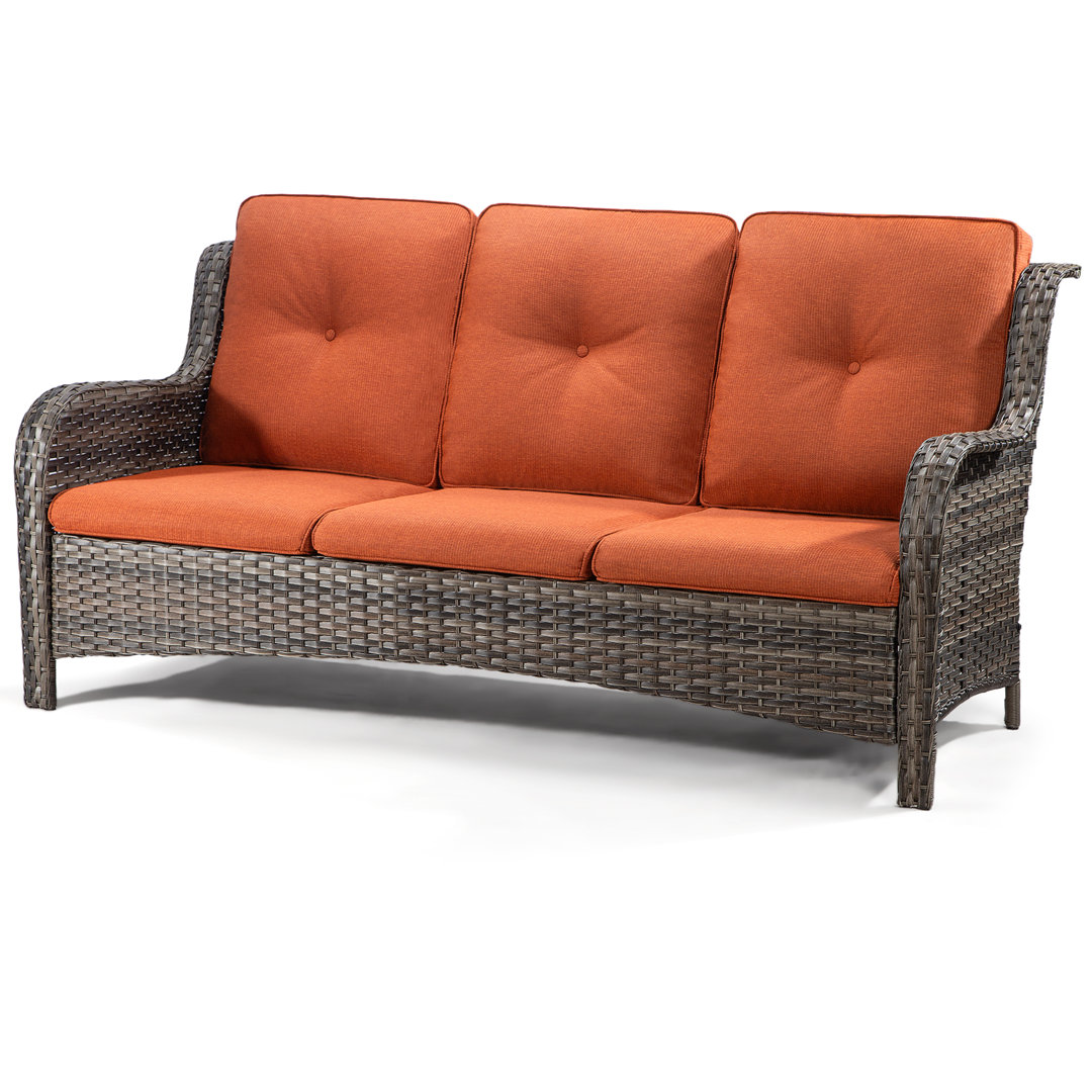Magline 72.83'' Wicker Outdoor Patio Sofa Winston Porter Cushion 