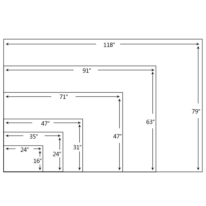 Tapis noir à poils longs Erwina, Rectangle 2 pi x 2 pi 11 po