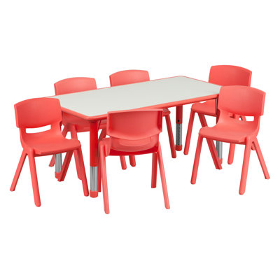 Ensemble de table d'activité et de chaises en plastique pour enfants de sept articles Goddard