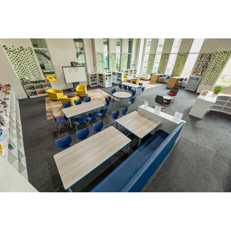Table d'apprentissage collaboratif avec pieds de luxe - carré - l 36 po x L 36 po, Rose millennial