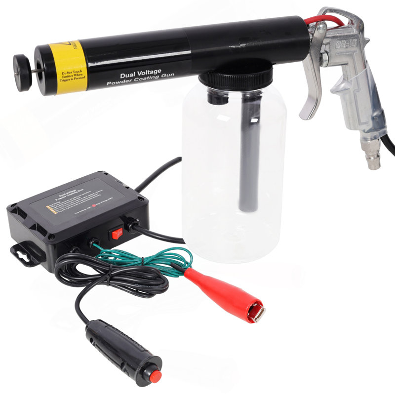 Système de pistolet à double poudre 15KV 25KV, machine de revêtement en poudre avec bouteille transparente, 120V / 60HZ