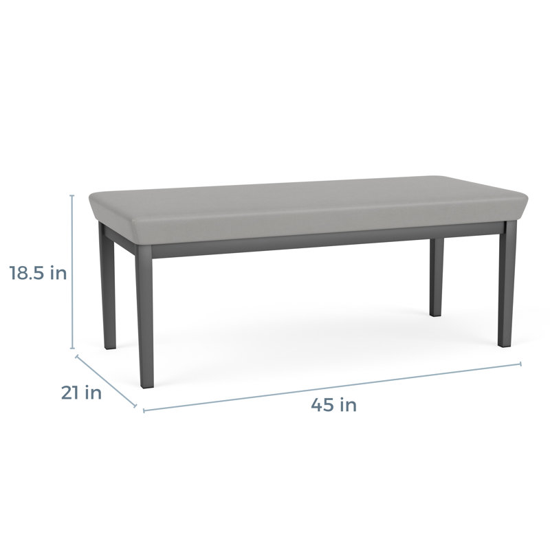 Banc de réception en acier 2 places Amherst, Noir, Tissu / portes ouvertes noir