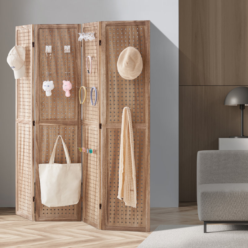 170cm W 4 - Panel Folding Room Divider, Wood