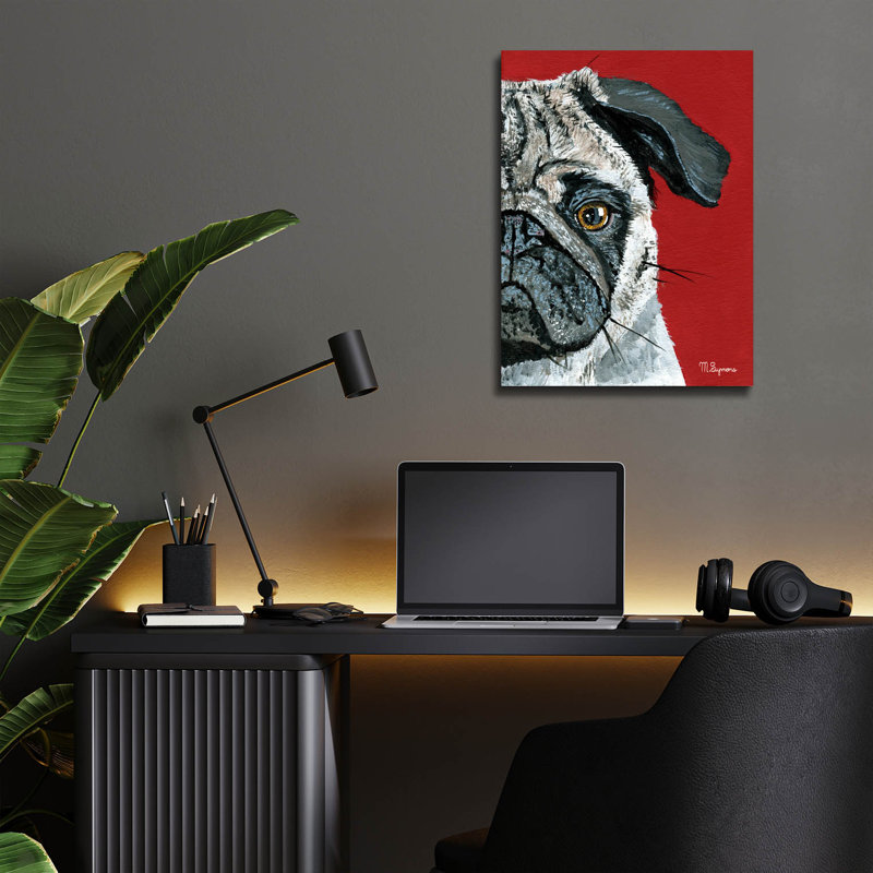 «Pug A Boo» par Melissa Symons, H 16 po x l 12 po