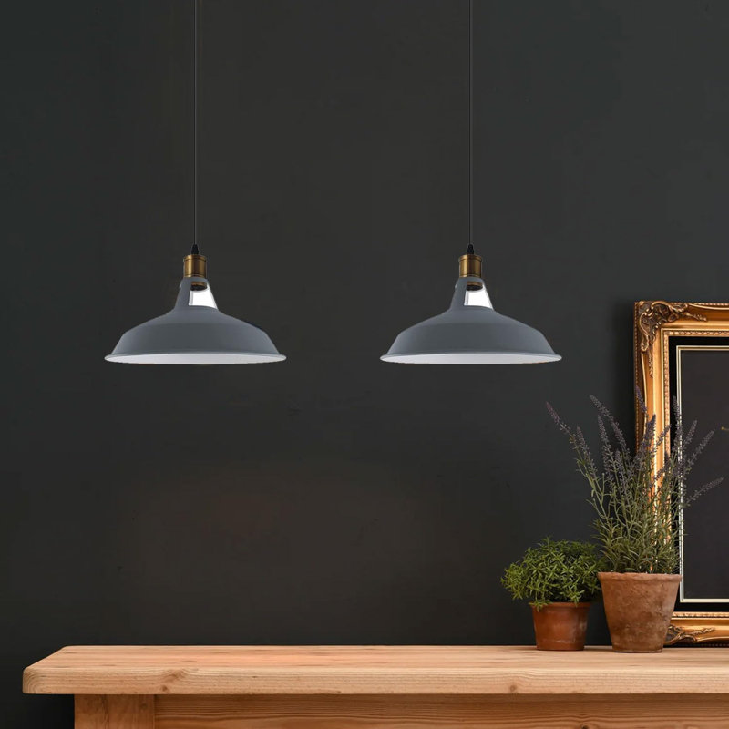 3 - Light Bowl Pendant, Gray
