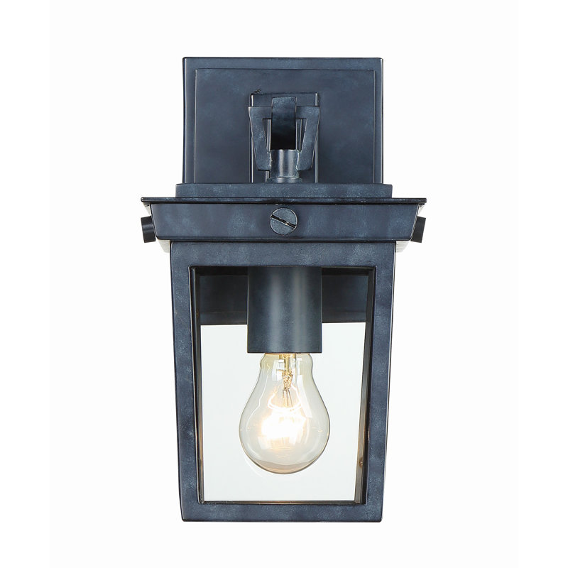 Dematteo Black Graphite Outdoor Wall Mount, 11'' H x 6.5'' W x 8'' D