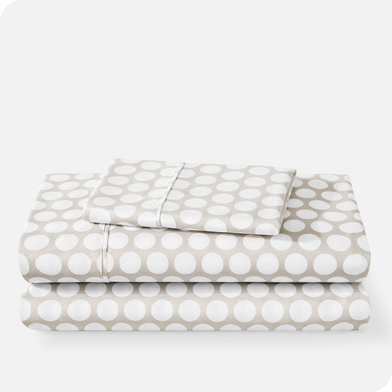 Ensemble de draps 100% coton, Pierre / blanc, Ensemble de draps pour lit simple TG + un drap-hou