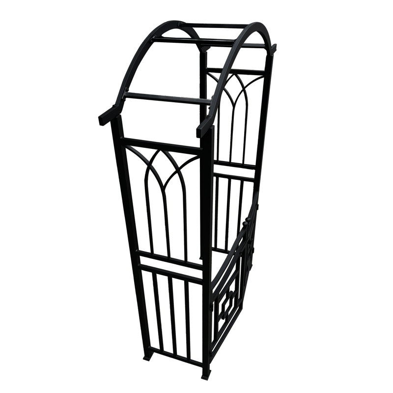 Arche de jardin en aluminium avec barrière, Noir