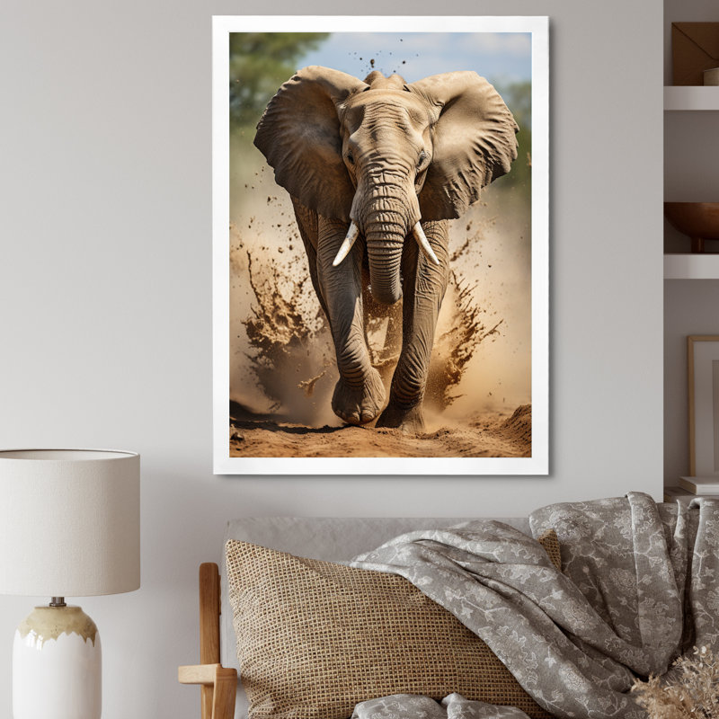 Kyley, photographie d'éléphants d'Afrique II, Cadre photo blanc, H 20 po x l 12 po x P 1 po