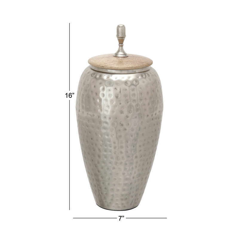 Metal Silver Decorative Jars