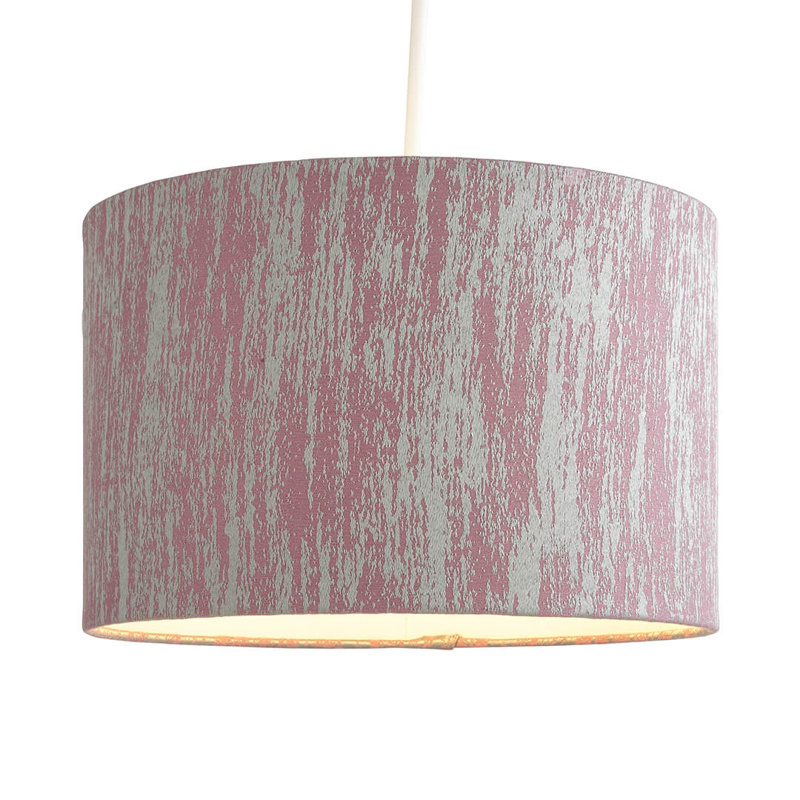 Fabric Drum Pendant Shade ( Screw On ), 19.5cmH x 30cmW x 30cmD, Pink