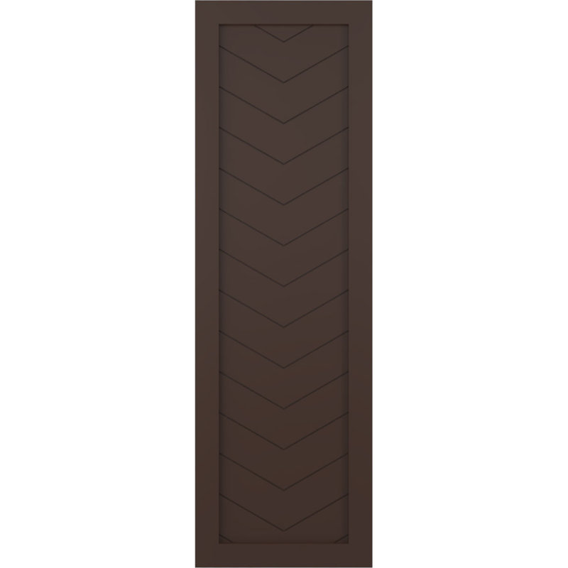Volets à fixation fixe en PVC à panneau simple de style moderne True Fit, 18", Raisin brun, 61"