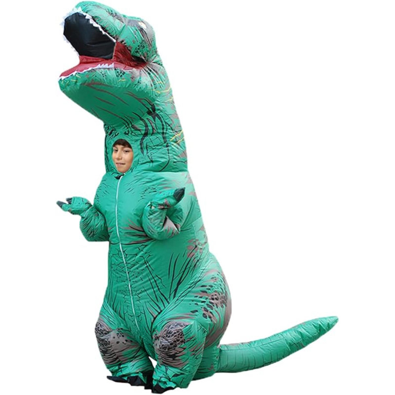 Déguisement de dinosaure gonflable pour enfants, Vert