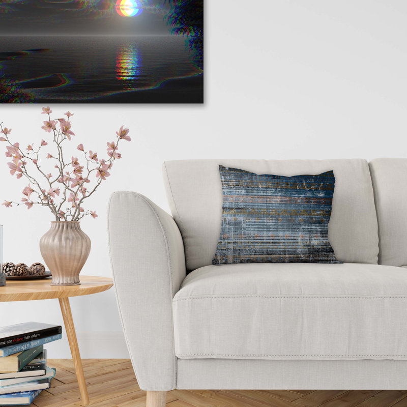  Housse et insert de coussin carré délavé pour l'extérieur, 24" X 24", Bleu