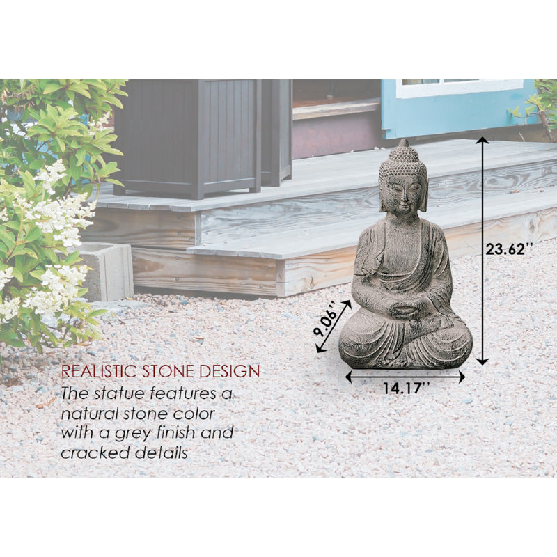 Statue de Bouddha zen intérieur intérieur / extérieur en polyrésine méditant