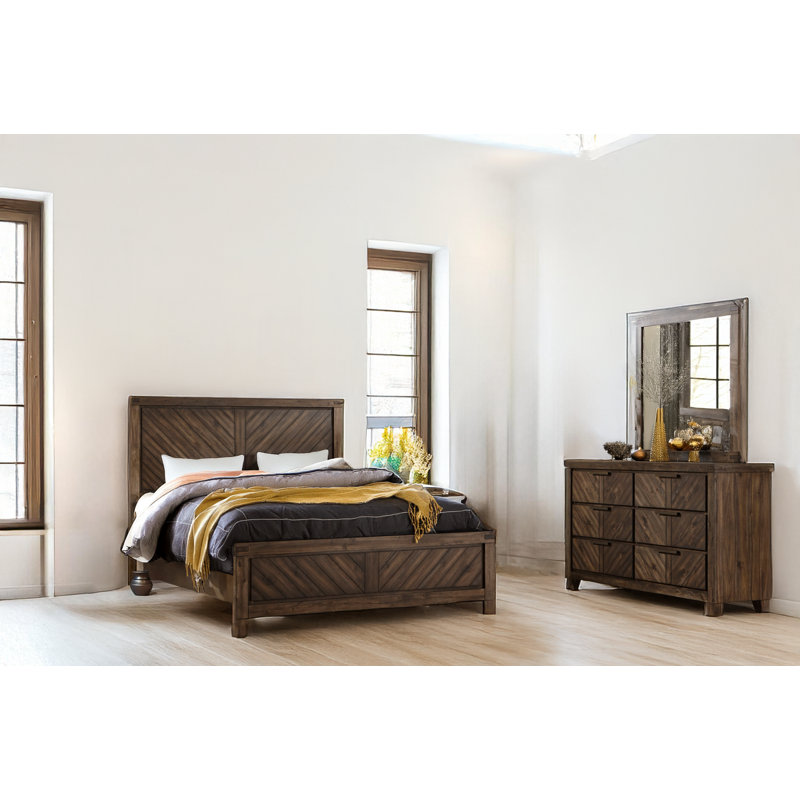 Issy Rustic Cherry Panel Bedroom Set, King