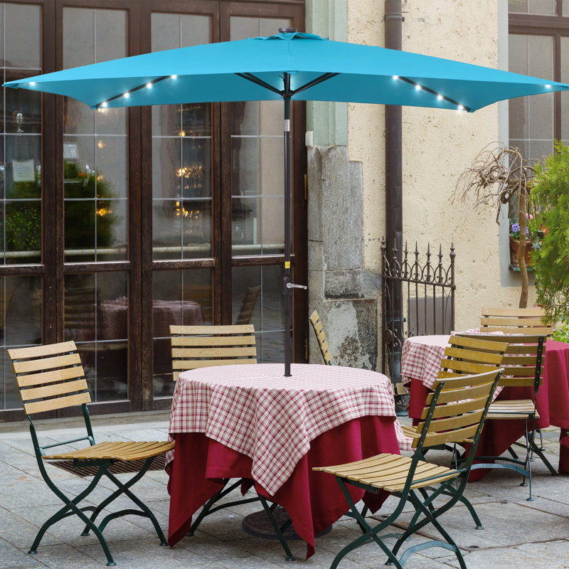 Parasol de marché rectangulaire 120 po x 78 po Kanila, Lac bleu