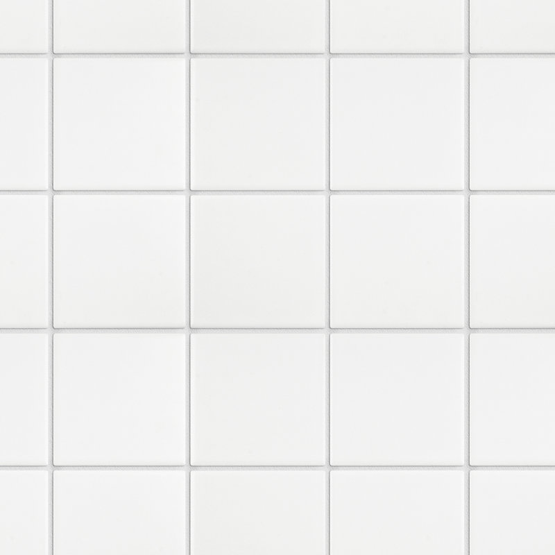 Porcetile 11.82 in. x 11.82 in. Squares Matte Porcelain Mosaic Wall and Floor Tile, White