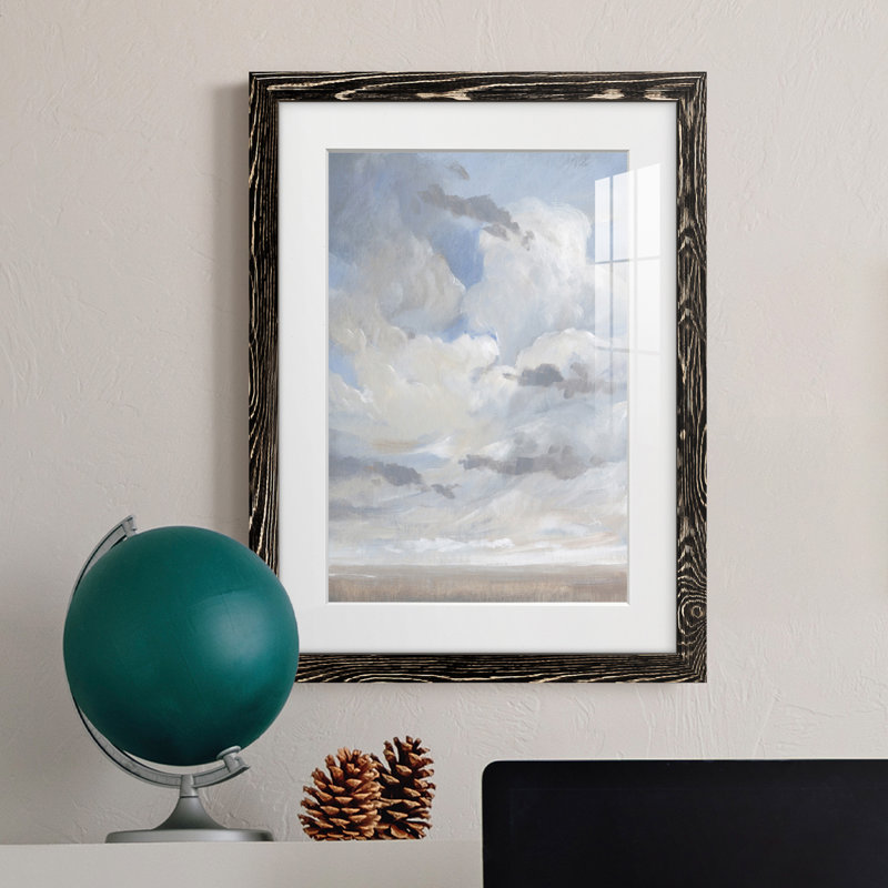 Ciel bleu I - peinture encadrée, H 43,5 po x l 31,5 po x P 1 po, Cadre noir