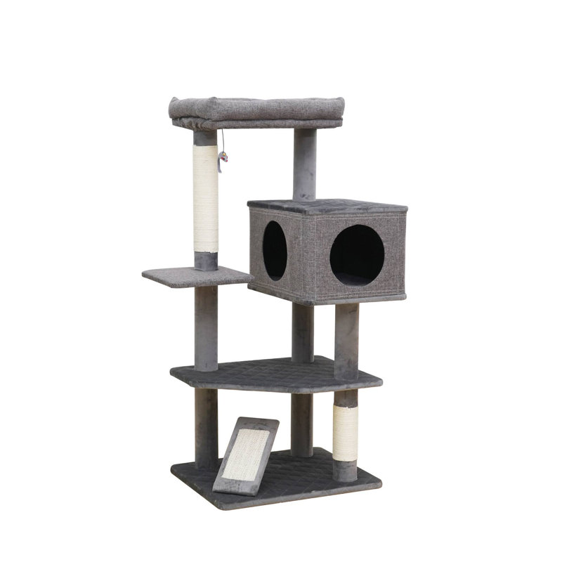 49' Cat Tree with Condo and Scratching Pad