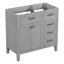 Meuble-lavabo 36 po sans lavabo, base d'armoire seulement, armoire de salle de bain avec tiroirs, cadre solide et panneau de fibres à densité moyenne, gris-118004380