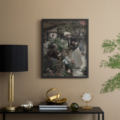 Reproduction florale vintage encadrée CCxxi - bois massif
