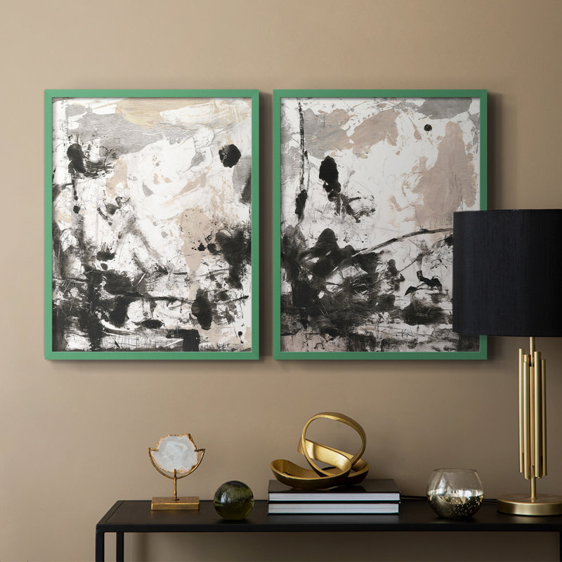 Disarray I-Premium, reproduction encadrée prête à accrocher - aucun clou requis - aucun clou requis, H 29 po x l 46 po, Gris