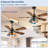 42 Inch Caged Ceiling Fans with Lights, Dual Finish 5 Black Walnut Blades Hanging Fan, Rustic Ceiling Fan with Remote APP Control for Farmhouse Indoor/Outdoor Use-479030480-479030484-479030487