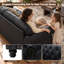 Canapé Chesterfield avec capitonnage à boutons Mid-Century 82,6 po avec garniture cloutée et 2 repose-pieds-1544026606
