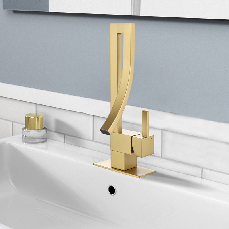 Robinet de lavabo de salle de bain 13,8 po Creative, Drain Assembly Included, Gold