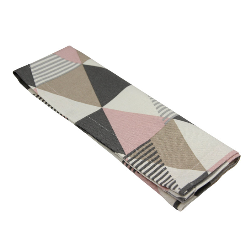 Mott Linen Geometric Rectangle Napkin, Blush Pink