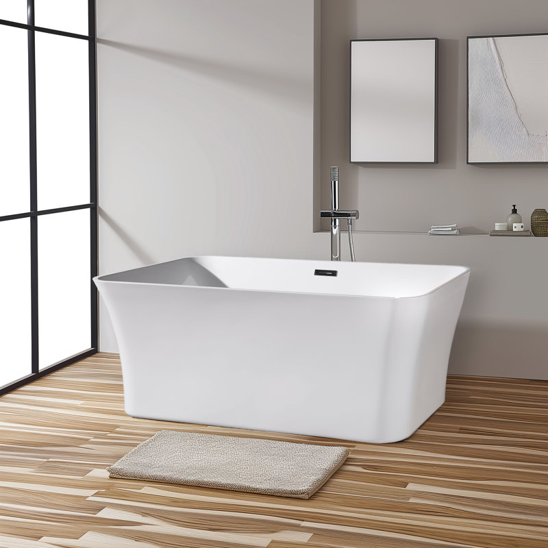 67" x 32" Freestanding Soaking Acrylic Bathtub