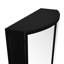 Armoire de rangement moderne à double porte en verre noir arqué de 61,6 cm (24,26 po) avec miroir incassable, étagères et porte-serviettes. Design gain d'espace, ouverture/fermeture facile. Parfait pour la décoration intérieure. Installation facile.