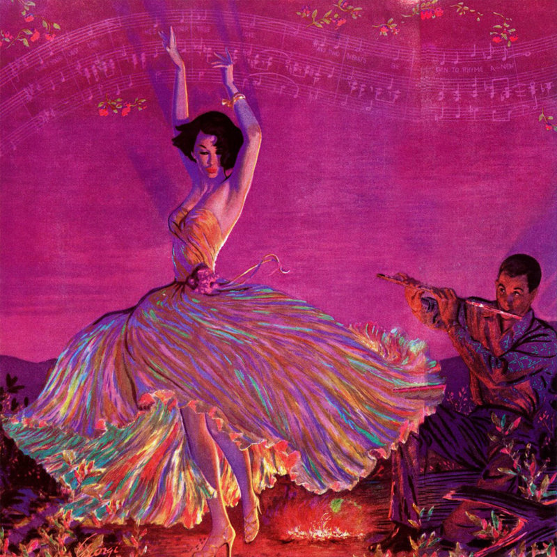 "one last fling" par edwin georgi, reproduction d’art sur toile tendue, 40 po x 40 po