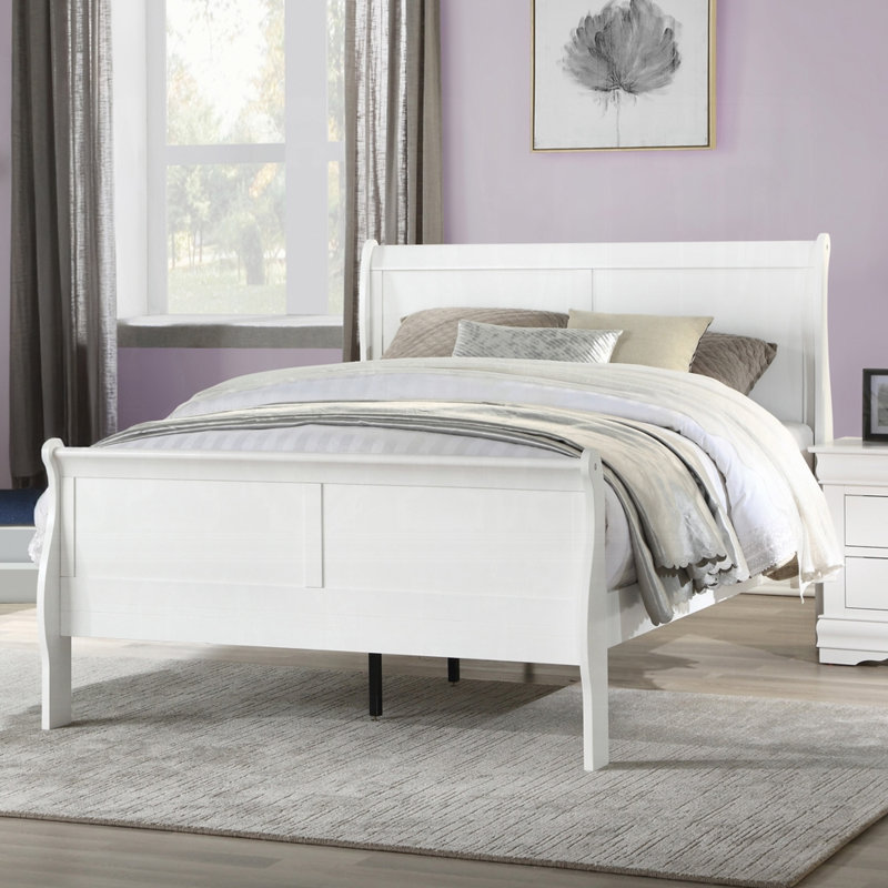 Louis Philippe Bed, Queen, White