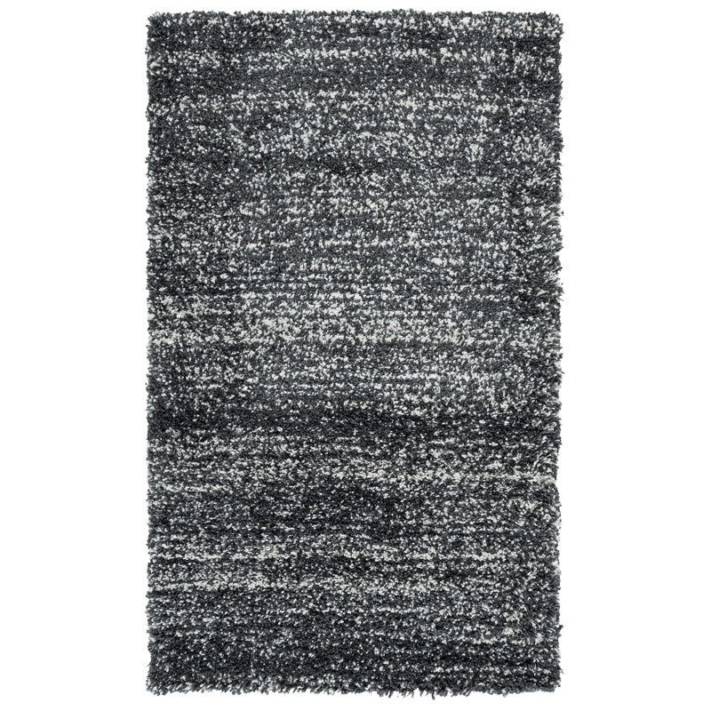 Tapis abstrait gris foncé / ivoire Arayia, Rectangle 3 pi x 5 pi