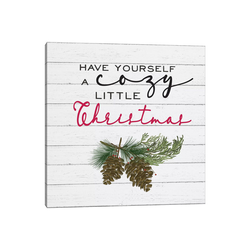 Cozy Christmas I Pine cones 1 Piece Wrapped Canvas Wall Art, 30.48 cm H x 30.48 cm W