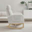 Chaise berçante d'appoint moderne à haut dossier avec poches latérales, ivoire - idéale pour le salon