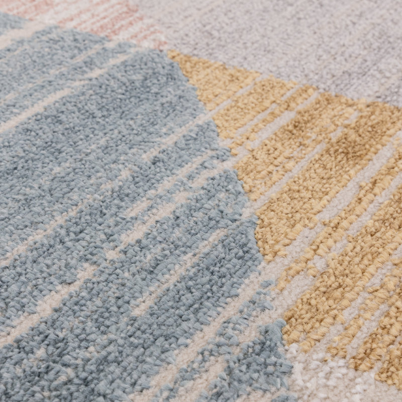 Deboran Blocks Cream/Multi Area Rug, Rectangle 120 x 160 cm