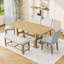 Ensemble de table de salle à manger extensible 6 pièces avec rallonge, chaise et banc Charmant-96010409-96010408-96010407