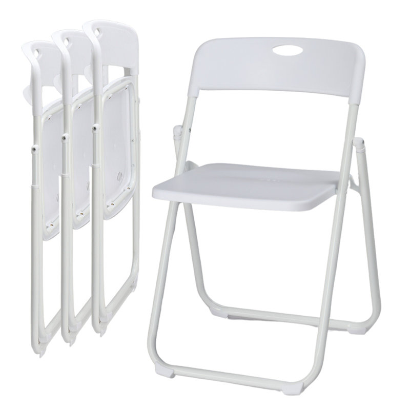 Chaises pliantes en plastique (ensemble de 4), Blanc