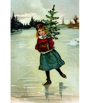 Christmas Ice Skate - Unframed Graphic Art