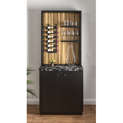 Muir 6 Bottle Wall Mounted Wine Bottle Rack in Black