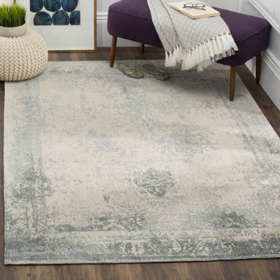 Ellery Oriental Cotton Grey Area Rug
