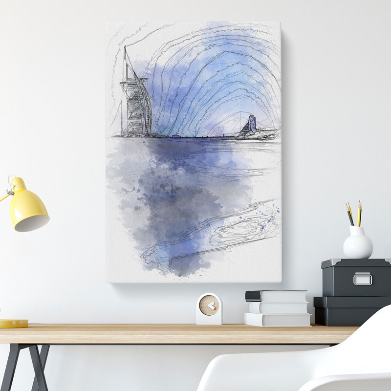 The Burj Al Arab Hotel In Dubai - Wrapped Canvas Print, 60cm H x 40cm W x 3cm D
